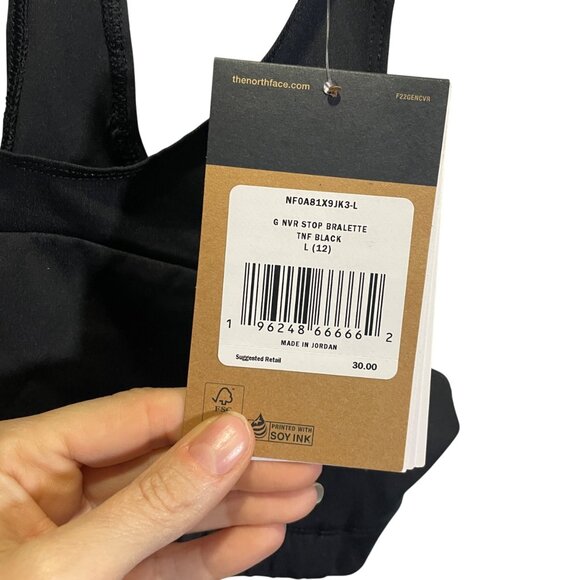 The North Face Girls 12 Black Bralette Size L Racerback Design - Picture 4 of 4